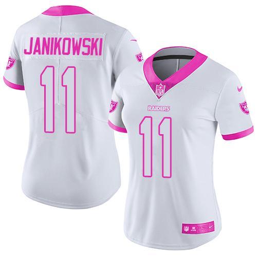 Women White Pink Limited Rush jerseys-017